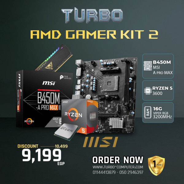 #AMD RYZEN 5-3600 + MSI B450M-A PRO II - AMD GAMER KIT 2