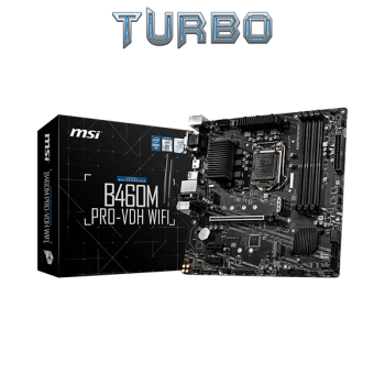 MSI B460M PRO-VDH WiFi ProSeries Motherboard (mATX, 10th Gen Intel Core, LGA 1200 Socket, DDR4, Dual M.2 Slots, USB 3.2 Gen 1, 2.5G LAN, D-SUB/DVI/HDMI, Wi-Fi)