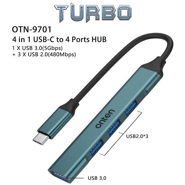 Onten OTN-9701 USB-C to USB 3.0/2.0 HUB 