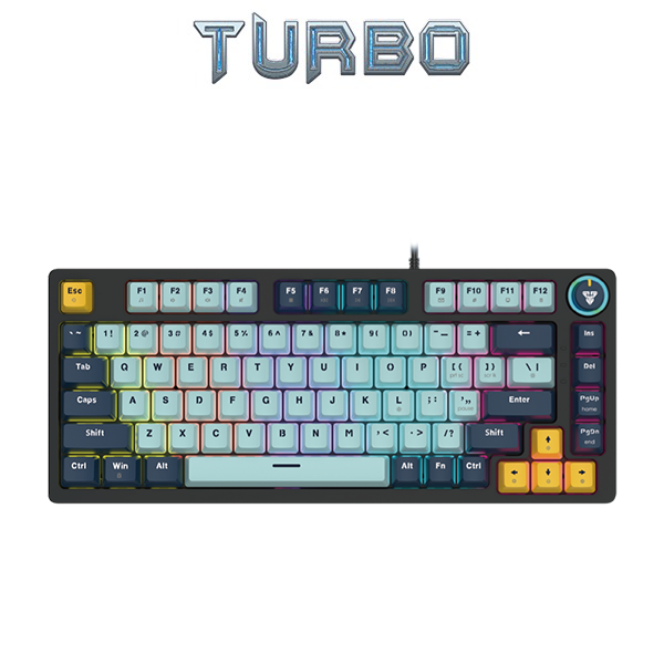 Fantech Mk875v2 Atom 81 Blue Switch Rgb Mechanical Gaming Keyboard Mizu Edition Sky Blue