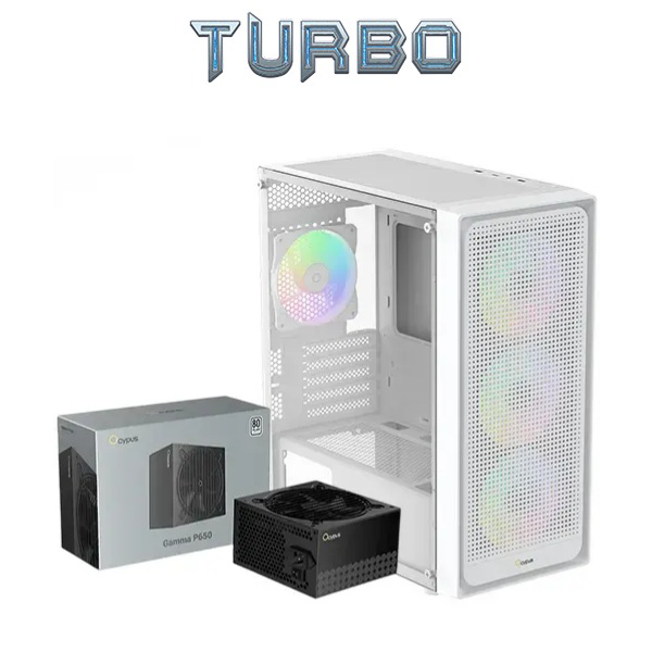 Ocypus Gamma C50 White 4 Fan with 650w 80plus white power supply 