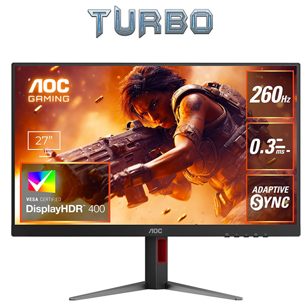 AOC Q27G4Z 27 inch QHD 260Hz OC HDR IPS GAMING MONITOR